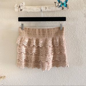 Ellie Kate Cream/Tan Knit Shorts